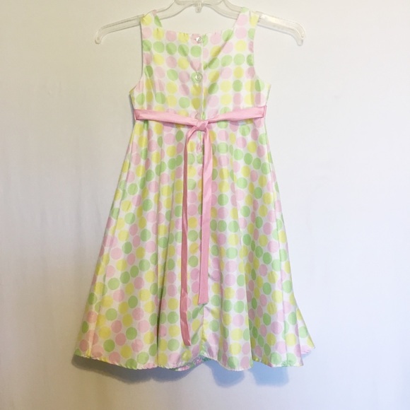 Youngland Sz 8 Dress, Pink & Green Polkadots, EUC - Picture 6 of 7